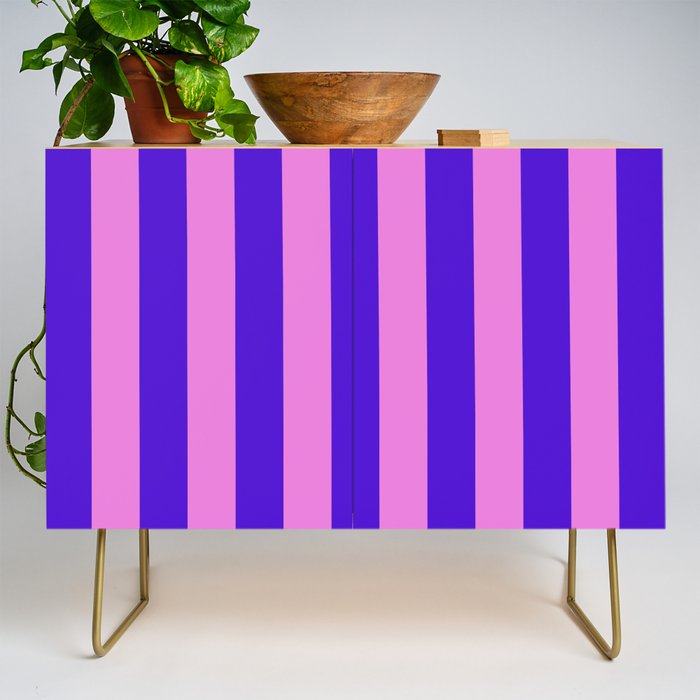 Vivid Stripes Pink and Blue Pattern Credenza Gallery Image 1