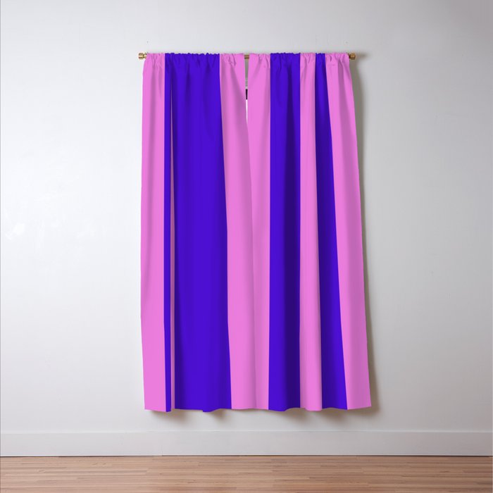 Vivid Stripes Pink and Blue Pattern Window Curtain Gallery Image 3