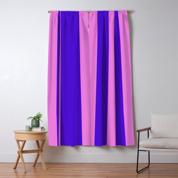 Vivid Stripes Pink and Blue Pattern Window Curtain Gallery Image 1