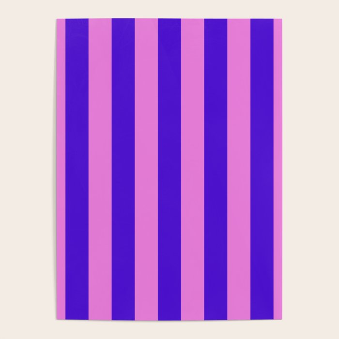 Vivid Stripes Pink and Blue Pattern Poster Gallery Image 4