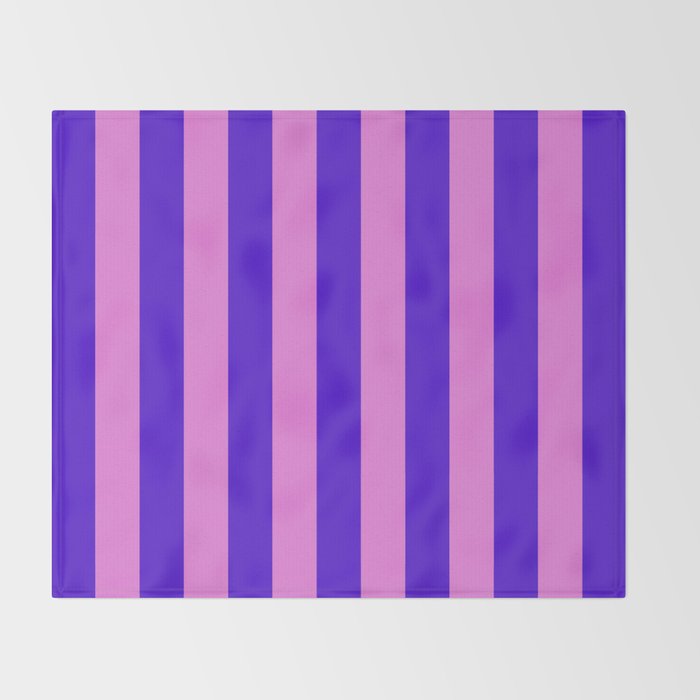 Vivid Stripes Pink and Blue Pattern Throw Blanket Gallery Image 2