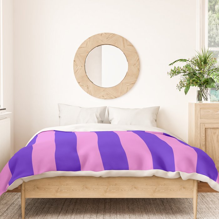 Vivid Stripes Pink and Blue Pattern Duvet Cover Gallery Image 3
