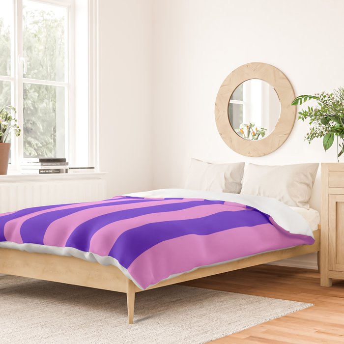 Vivid Stripes Pink and Blue Pattern Duvet Cover Gallery Image 2