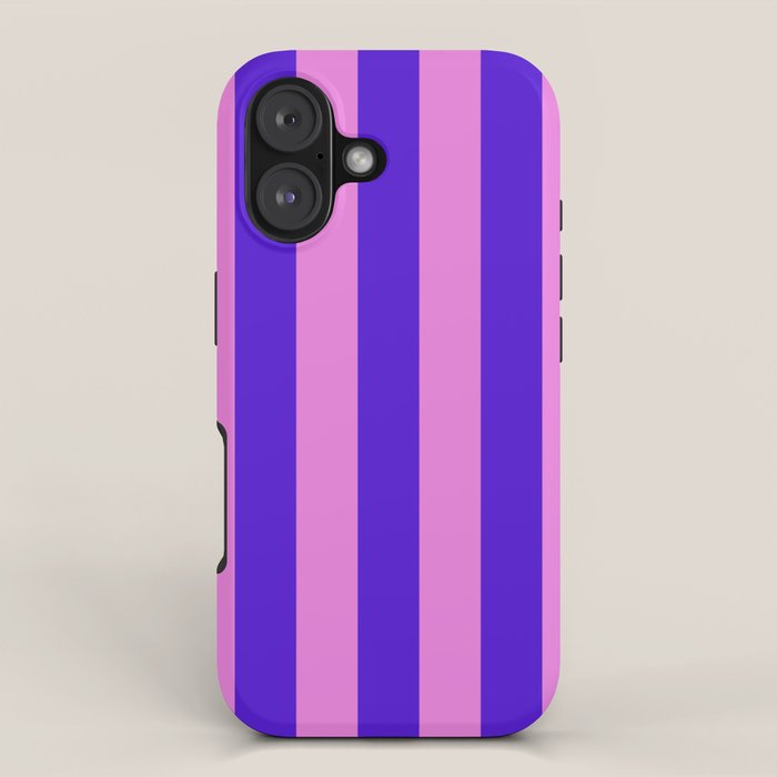 Vivid Stripes Pink and Blue Pattern iPhone Case Gallery Image 1