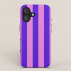 Vivid Stripes Pink and Blue Pattern iPhone Case Gallery Image 1