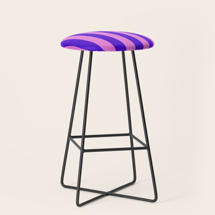 Vivid Stripes Pink and Blue Pattern Stool Gallery Image 1