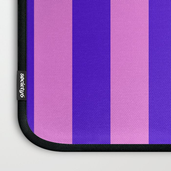Vivid Stripes Pink and Blue Pattern Laptop Sleeve Gallery Image 3