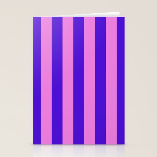 Vivid Stripes Pink and Blue Pattern Stationery Card Gallery Image 1