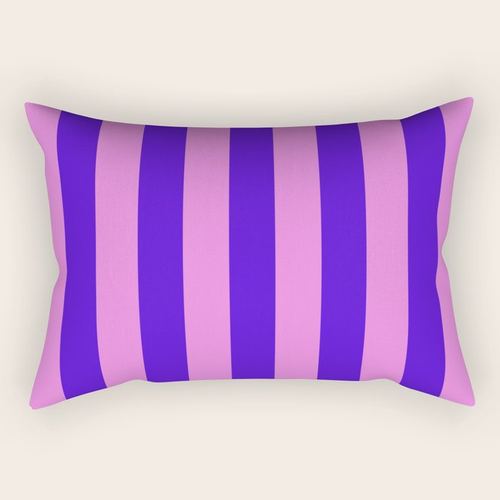 Vivid Stripes Pink and Blue Pattern Rectangular Pillow Gallery Image 1