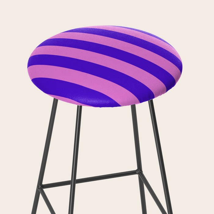 Vivid Stripes Pink and Blue Pattern Stool Gallery Image 2
