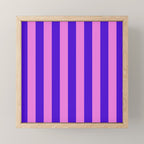 Vivid Stripes Pink and Blue Pattern Mini Art Print Gallery Image 1