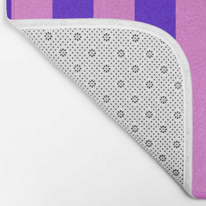 Vivid Stripes Pink and Blue Pattern Bath Mat Gallery Image 2