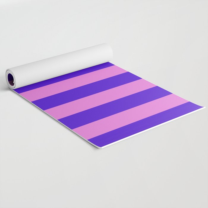 Vivid Stripes Pink and Blue Pattern Yoga Mat Gallery Image 2