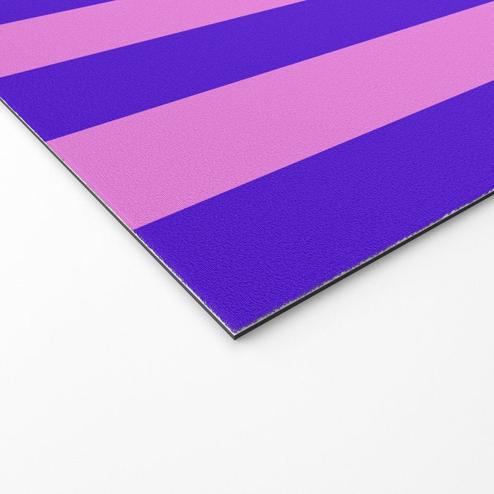 Vivid Stripes Pink and Blue Pattern Welcome Mat Gallery Image 2