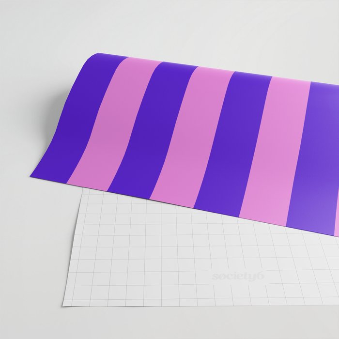 Vivid Stripes Pink and Blue Pattern Wrapping Paper Gallery Image 2