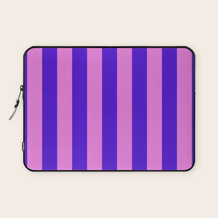 Vivid Stripes Pink and Blue Pattern Laptop Sleeve Gallery Image 1