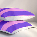 Vivid Stripes Pink and Blue Pattern Pillow Sham Gallery Image 3