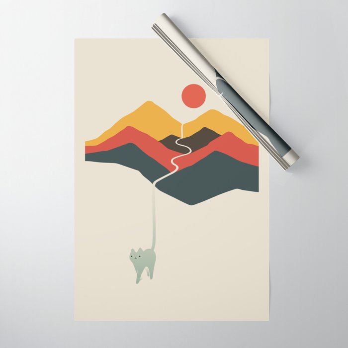 Cat Landscape 149 Wrapping Paper Gallery Image 1