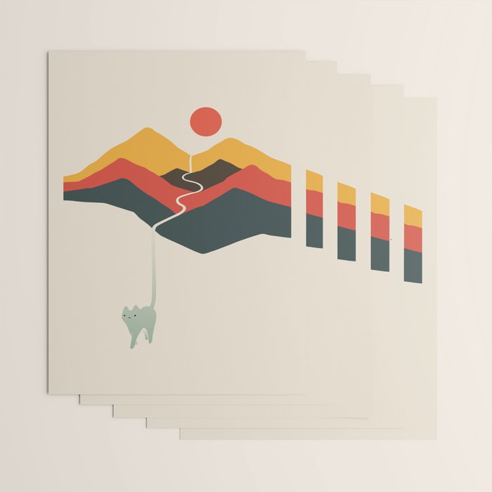 Cat Landscape 149 Wrapping Paper Gallery Image 3