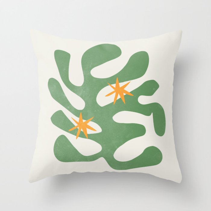 Fern Green Leaf: Matisse Series 01 | Mid-Century Edition Throw Pillow Gallery Image 6