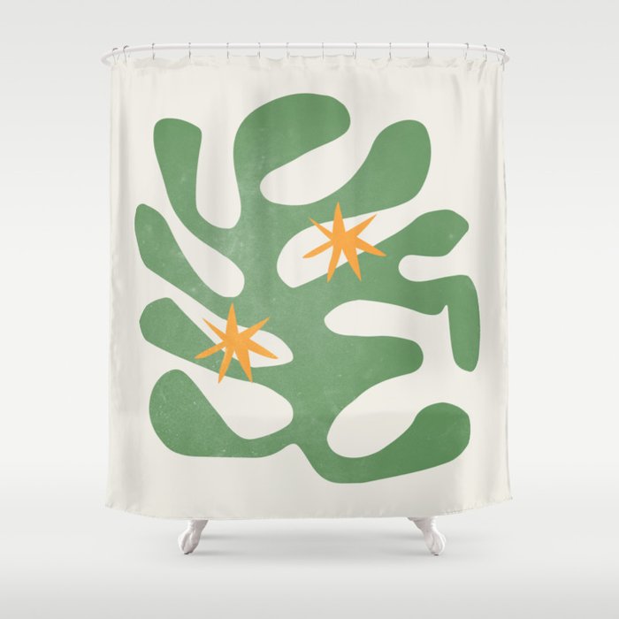 Fern Green Leaf: Matisse Series 01 | Mid-Century Edition Shower Curtain Gallery Image 1