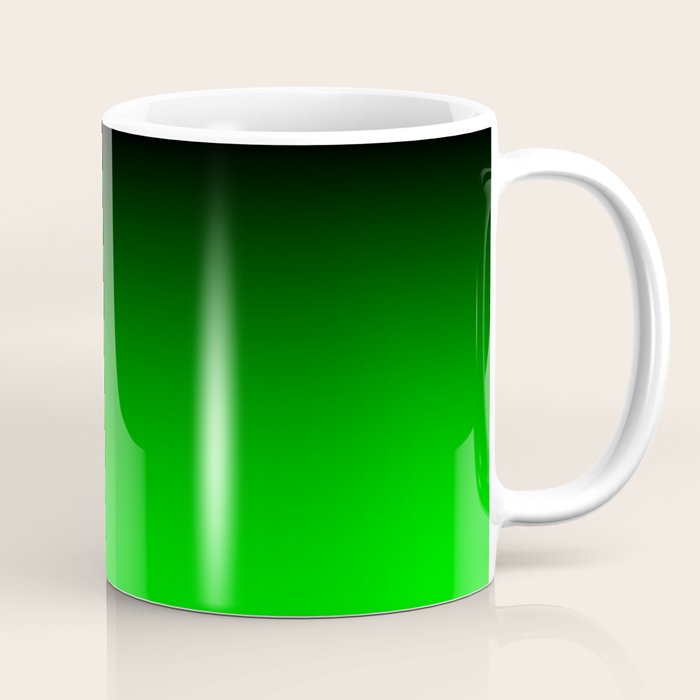 Black Lime Green Neon Nights Ombre Coffee Mug Gallery Image 1