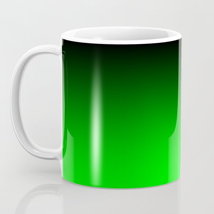 Black Lime Green Neon Nights Ombre Coffee Mug Gallery Image 3