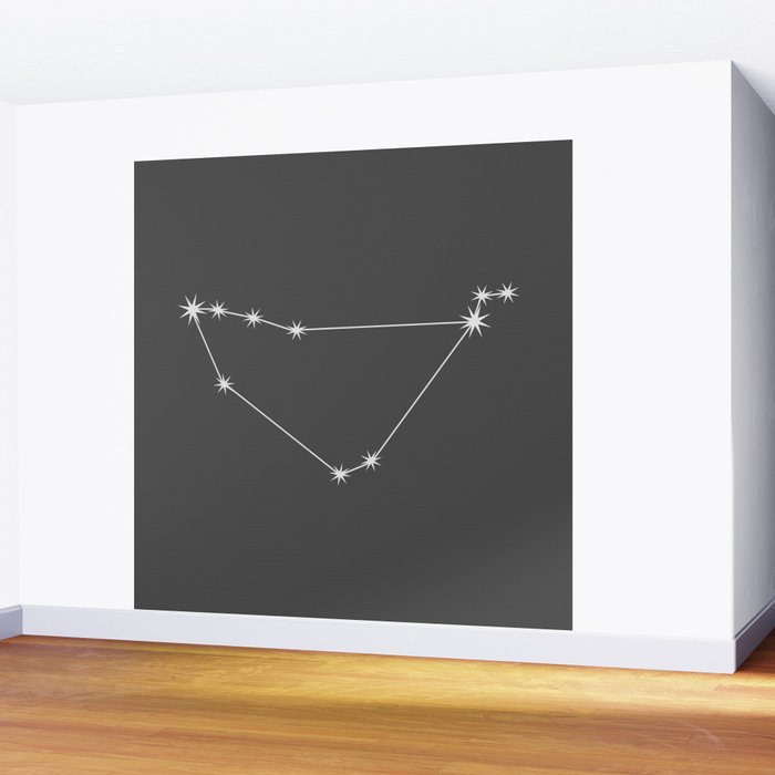 Capricorn Zodiac Star Constellation Line Art Grey Wall Mural Gallery Image 2