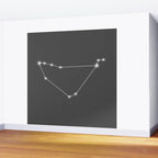 Capricorn Zodiac Star Constellation Line Art Grey Wall Mural Gallery Image 2