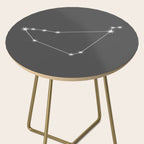 Capricorn Zodiac Star Constellation Line Art Grey Side Table Gallery Image 2