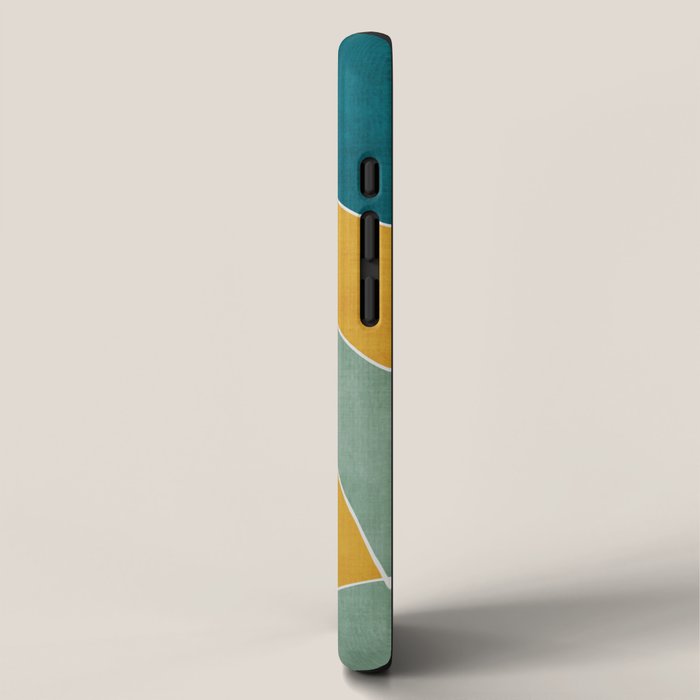 Teal Orange Mustard Navy White Abstract Artwork iPhone Case Gallery Image 2
