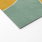 Teal Orange Mustard Navy White Abstract Artwork Welcome Mat Gallery Image 2