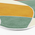 Teal Orange Mustard Navy White Abstract Artwork Bath Mat Gallery Image 3