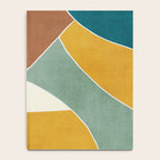 Teal Orange Mustard Navy White Abstract Artwork Notebook Gallery Image 4