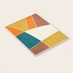 Teal Orange Mustard Navy White Abstract Artwork Notebook Gallery Image 3