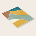 Teal Orange Mustard Navy White Abstract Artwork Notebook Gallery Image 2