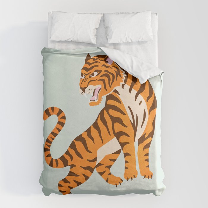 The Roar: Orange Tiger Edition Duvet Cover Gallery Image 1