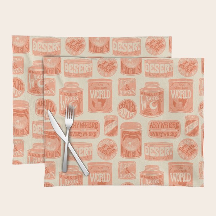 Vagabondâs Cupboard - peach and cream Placemat Gallery Image 1