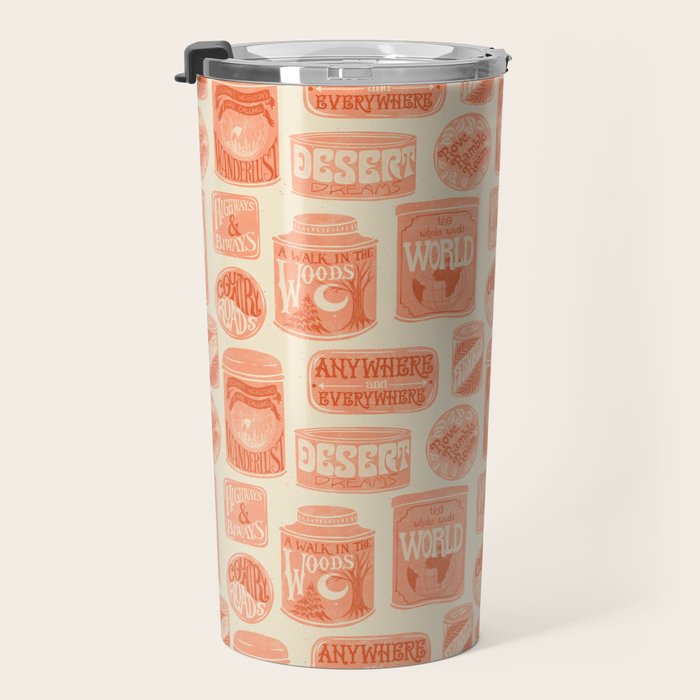 Vagabondâs Cupboard - peach and cream Travel Mug Gallery Image 3