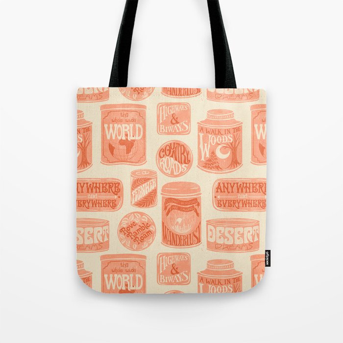 Vagabondâs Cupboard - peach and cream Tote Bag Gallery Image 1
