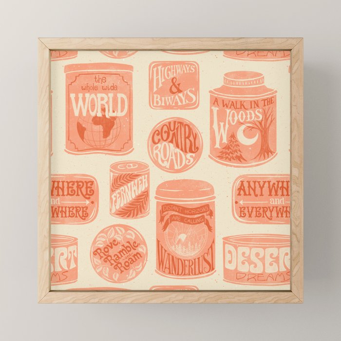 Vagabondâs Cupboard - peach and cream Mini Art Print Gallery Image 1