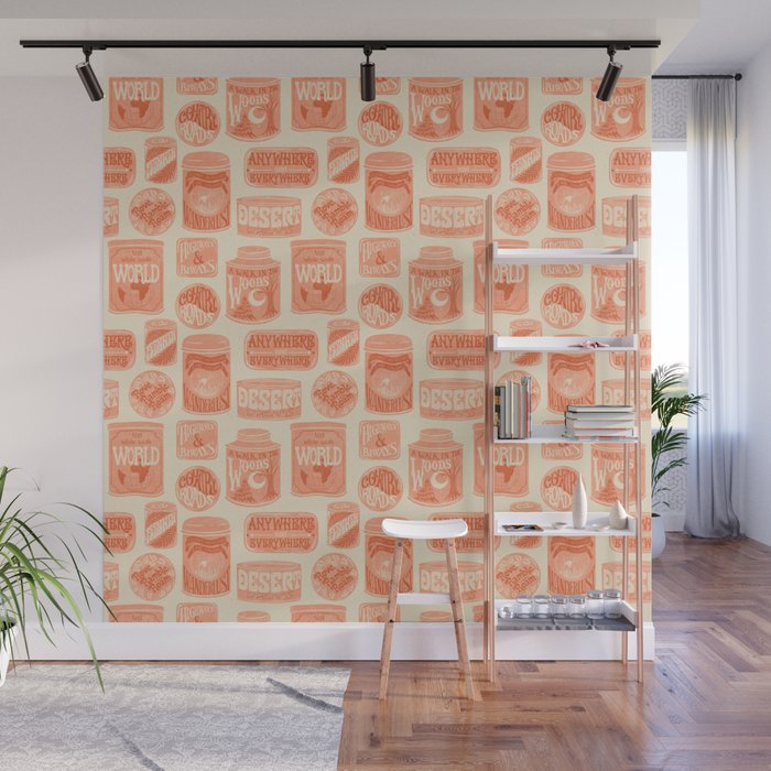 Vagabondâs Cupboard - peach and cream Wall Mural Gallery Image 1