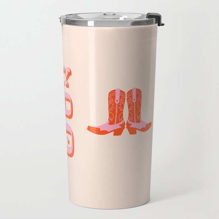 This is My Second Rodeo (pink and orange old west letters) Travel Mug Gallery Image 2