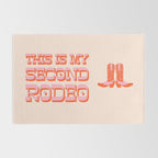 This is My Second Rodeo (pink and orange old west letters) Rug Gallery Image 2