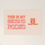 This is My Second Rodeo (pink and orange old west letters) Welcome Mat Gallery Image 1