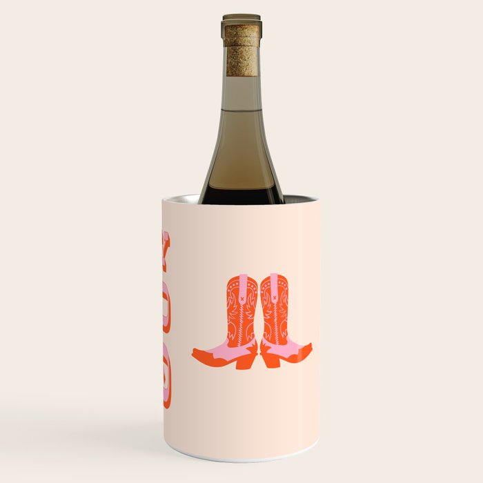 This is My Second Rodeo (pink and orange old west letters) Wine Chiller Gallery Image 3