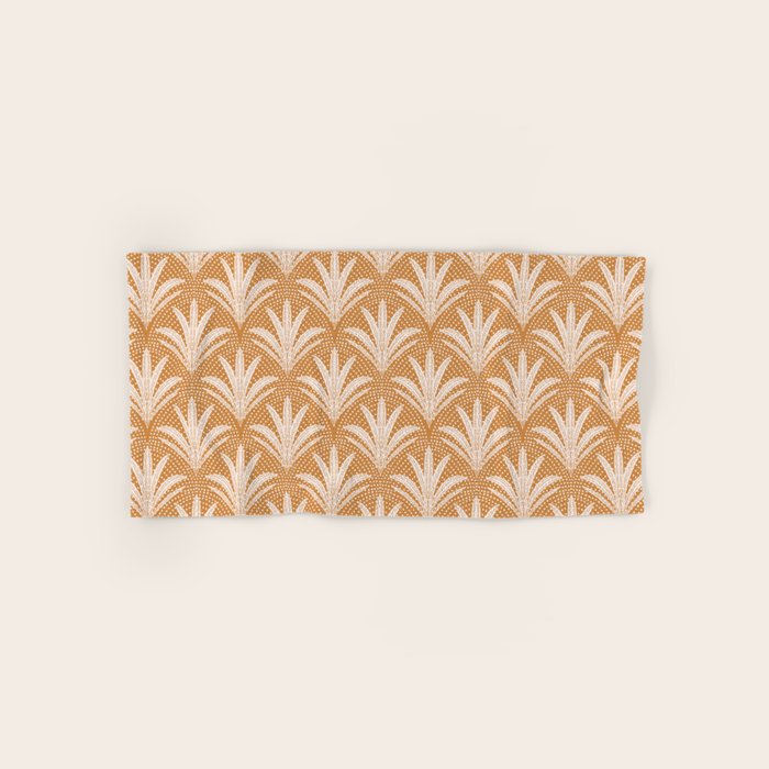 Boho Rustic Palm Radiance Caramel Brown Bath Towel Gallery Image 1