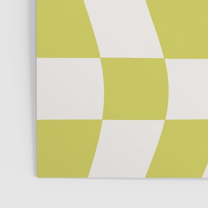Warped Check Pattern Lime Poster Gallery Image 3