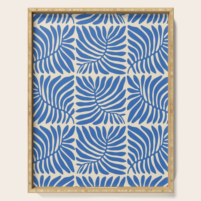 Abstract plant leaf organic shape pattern Serving Tray Gallery Image 1