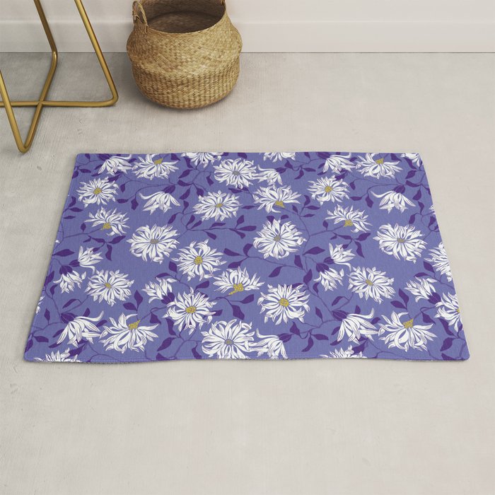 Very peri chrysanthemums Rug Gallery Image 1
